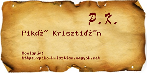 Pikó Krisztián névjegykártya